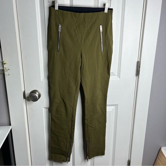 Rag & Bone Olive Green Pull On Ankle Zip Skinny Ankle Crop Pants Size 4 - Picture 1 of 5